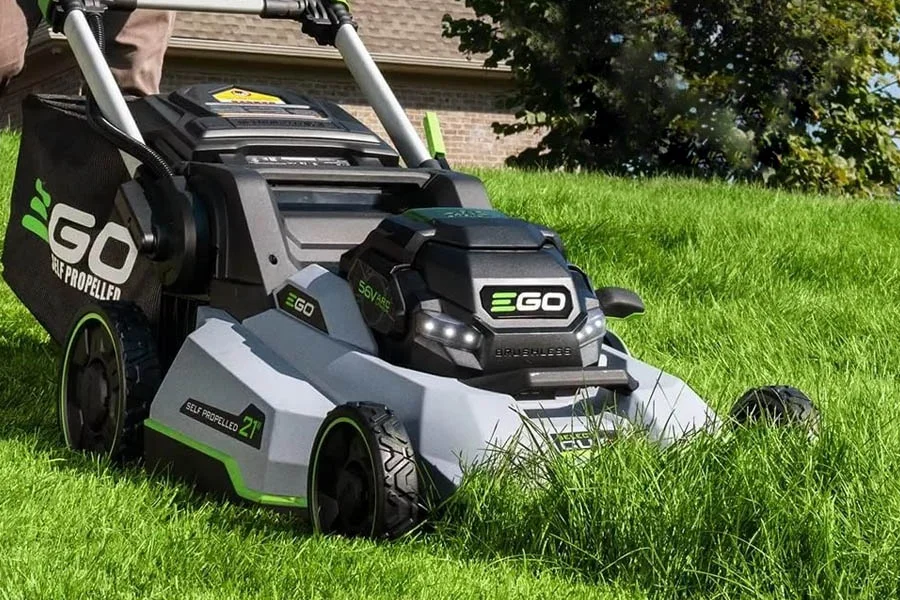 self-propelled electric lawn mower